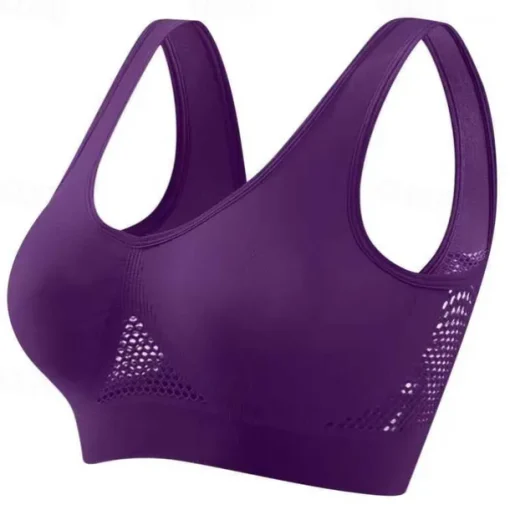 Women's Light Support Sports Bra Running Bra Open Back Bra Top No Padded Leisure Sports Jogging Running Lightweight Soft Breathable Forest Green Violet Black Solid Colored