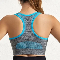 Women's Light Support Sports Bra Running Bra Racerback Wirefree Bra Top Padded Fitness Leisure Sports Running Breathable Lightweight Soft Blue Dark Gray Purple Solid Colored