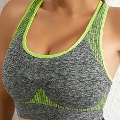 Women's Light Support Sports Bra Running Bra Racerback Wirefree Bra Top Padded Fitness Leisure Sports Running Breathable Lightweight Soft Blue Dark Gray Purple Solid Colored