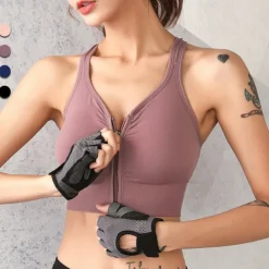 Women's Light Support Sports Bra Running Bra Open Back Removable Pad Bra Top Padded Fitness Leisure Sports Running Breathable Lightweight Soft Black Pink Blue Solid Colored