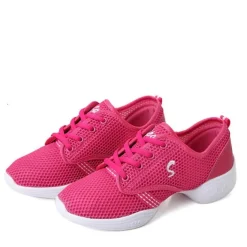 Women's Lightweight Mesh Lace-Up Dance Sneakers – Breathable Black Sports Shoes for Jazz, Zumba, and Fitness Workouts