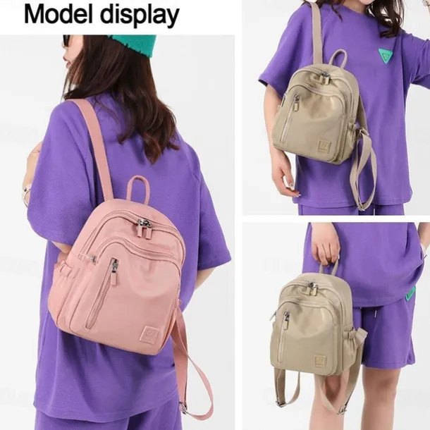 Women's Lightweight Nylon Backpack – Water-Resistant Casual Travel Bag with Multiple Pockets, Stylish Daypack for Work, School, and Outdoor Use
