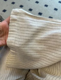 Women's Linen BLend Pants Trousers Vacation Vintage Ethnic Style Full Length Mid Waist Striped Elastic Waistband Comfy Breathability Soft Inelastic Vacation Home Beige Summer Spring Fall Loose Fit