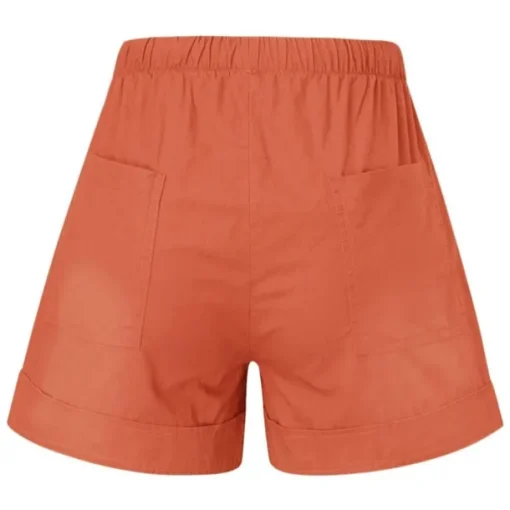 Women's Linen-Inspired Shorts Drawstring Pocket Plain Daily Regular Summer Green Black Pink Orange Red