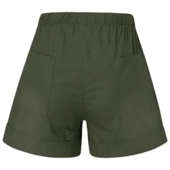Women's Linen-Inspired Shorts Drawstring Pocket Plain Daily Regular Summer Green Black Pink Orange Red