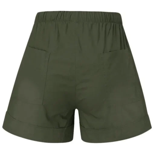 Women's Linen-Inspired Shorts Drawstring Pocket Plain Daily Regular Summer Green Black Pink Orange Red
