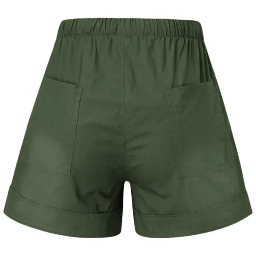 Women's Linen-Inspired Shorts Drawstring Pocket Plain Daily Regular Summer Green Black Pink Orange Red