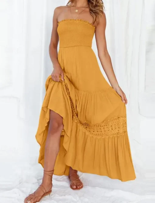 Women's Long Dress Maxi Dress Casual Dress Chiffon Dress Summer Dress Elegant Stylish Casual Vacation Daily Beach Regular Fit Plain Sleeveless Halter Neck Black White Yellow Green Summer