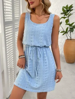 Women's Long Dress Maxi Dress Casual Dress Tank Dress Stylish Casual Vacation Daily Regular Fit Plain Sleeveless U Neck Black White Sky Blue Summer Spring