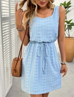 Women's Long Dress Maxi Dress Casual Dress Tank Dress Stylish Casual Vacation Daily Regular Fit Plain Sleeveless U Neck Black White Sky Blue Summer Spring