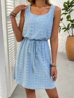 Women's Long Dress Maxi Dress Casual Dress Tank Dress Stylish Casual Vacation Daily Regular Fit Plain Sleeveless U Neck Black White Sky Blue Summer Spring