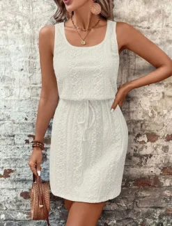 Women's Long Dress Maxi Dress Casual Dress Tank Dress Stylish Casual Vacation Daily Regular Fit Plain Sleeveless U Neck Black White Sky Blue Summer Spring