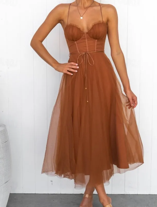 Women's Long Dress Maxi Dress Casual Dress Cocktail Dress Wedding Guest Dress Chiffon Dress Fashion Outdoor Party Holiday Regular Fit Plain Sleeveless V Neck Black Pink Brown Summer