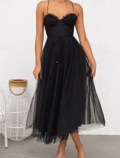 Women's Long Dress Maxi Dress Casual Dress Cocktail Dress Wedding Guest Dress Chiffon Dress Fashion Outdoor Party Holiday Regular Fit Plain Sleeveless V Neck Black Pink Brown Summer