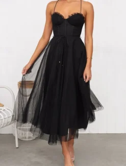 Women's Long Dress Maxi Dress Casual Dress Cocktail Dress Wedding Guest Dress Chiffon Dress Fashion Outdoor Party Holiday Regular Fit Plain Sleeveless V Neck Black Pink Brown Summer