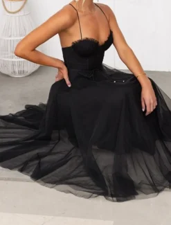 Women's Long Dress Maxi Dress Casual Dress Cocktail Dress Wedding Guest Dress Chiffon Dress Fashion Outdoor Party Holiday Regular Fit Plain Sleeveless V Neck Black Pink Brown Summer