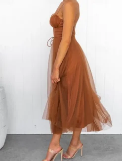 Women's Long Dress Maxi Dress Casual Dress Cocktail Dress Wedding Guest Dress Chiffon Dress Fashion Outdoor Party Holiday Regular Fit Plain Sleeveless V Neck Black Pink Brown Summer