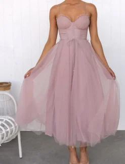 Women's Long Dress Maxi Dress Casual Dress Cocktail Dress Wedding Guest Dress Chiffon Dress Fashion Outdoor Party Holiday Regular Fit Plain Sleeveless V Neck Black Pink Brown Summer