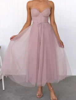 Women's Long Dress Maxi Dress Casual Dress Cocktail Dress Wedding Guest Dress Chiffon Dress Fashion Outdoor Party Holiday Regular Fit Plain Sleeveless V Neck Black Pink Brown Summer