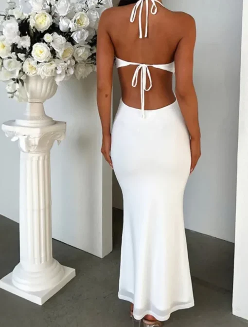 Women's Long Dress Maxi Dress Casual Dress Cocktail Dress Fashion Elegant Dress Outdoor Party Holiday Regular Fit Plain Sleeveless V Neck Black White Yellow Summer