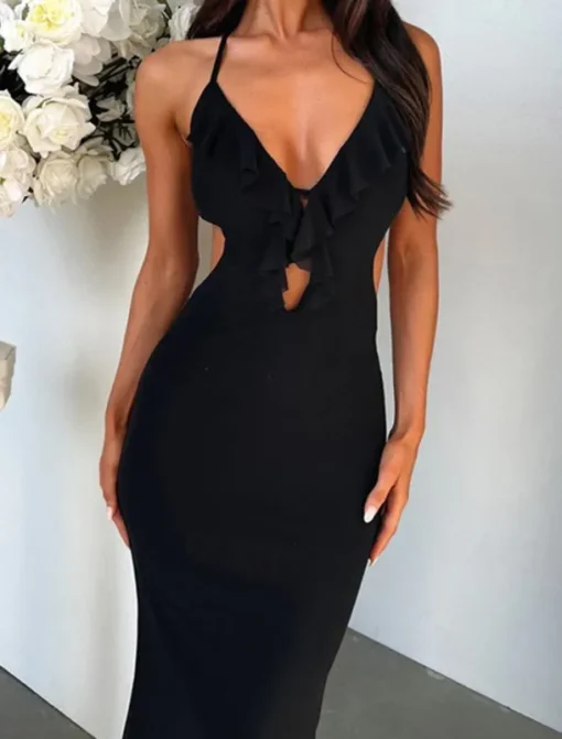 Women's Long Dress Maxi Dress Casual Dress Cocktail Dress Fashion Elegant Dress Outdoor Party Holiday Regular Fit Plain Sleeveless V Neck Black White Yellow Summer