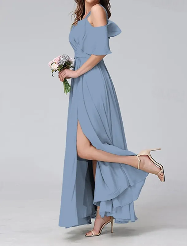 Women's Long Dress Maxi Dress Prom Dress Party Dress Cocktail Dress Wedding Guest Dress Fashion Party Special Occasion Date Regular Fit Plain Short Sleeve V Neck Yellow Light Green Blue Green Summer