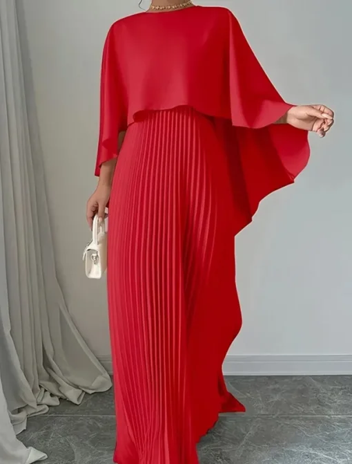 Women's Long Dress Maxi Dress Casual Dress Fashion Batwing Sleeve Outdoor Party Holiday Regular Fit Plain Long Sleeve Crew Neck Black Red Beige Summer