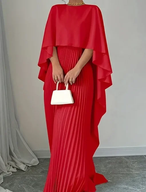 Women's Long Dress Maxi Dress Casual Dress Fashion Batwing Sleeve Outdoor Party Holiday Regular Fit Plain Long Sleeve Crew Neck Black Red Beige Summer