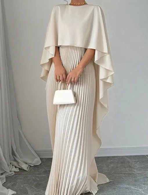 Women's Long Dress Maxi Dress Casual Dress Fashion Batwing Sleeve Outdoor Party Holiday Regular Fit Plain Long Sleeve Crew Neck Black Red Beige Summer