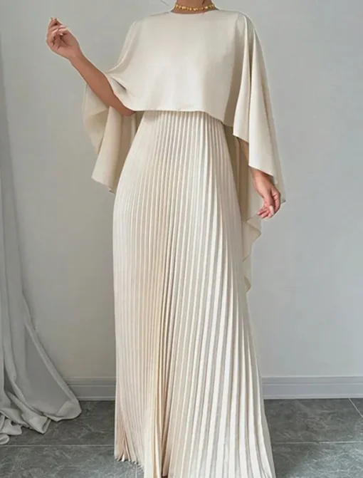 Women's Long Dress Maxi Dress Casual Dress Fashion Batwing Sleeve Outdoor Party Holiday Regular Fit Plain Long Sleeve Crew Neck Black Red Beige Summer