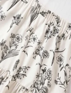 Women's Long Skirt Maxi Skirts Patchwork Floral Graphic Vacation Date Summer Elegant White