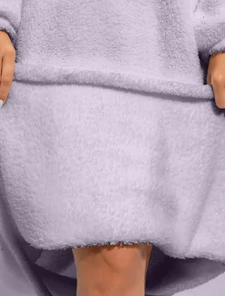 Women's Loungewear Nightshirt Dress Pure Color Casual Comfort Soft Home Daily Going out Coral Fleece Coral Velvet Warm Hoodie Long Sleeve Fall Winter Home Outfits