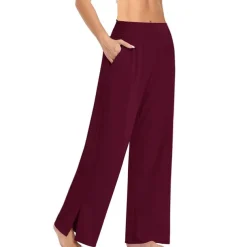 Women's Loungewear Pants Pure Color Sport Simple Comfort Home Daily Vacation Long Pant Pocket Summer Spring