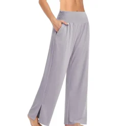 Women's Loungewear Pants Pure Color Sport Simple Comfort Home Daily Vacation Long Pant Pocket Summer Spring
