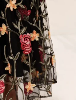 Women's Maxi Dress Black Dress A Line Dress Elegant Stylish Puff Sleeve Vacation Daily Loose Fit Floral Short Sleeve Crew Neck Black Summer