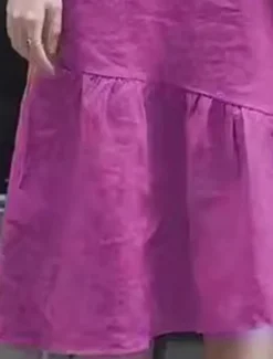 Women's Maxi Dress Casual Dress Cotton Linen Dress A Line Dress Basic Casual Vacation Daily Regular Fit Plain Short Sleeve Crew Neck Yellow Red Blue Purple Summer