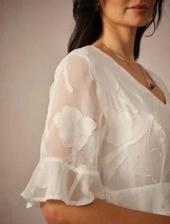 Women's Maxi Dress Cocktail Dress Wedding Guest Dress Semi Formal Dress A Line Dress Elegant Work Birthday Flutter Sleeve Wedding Guest Cocktail Party Formal Evening Regular Fit Solid Color Plain