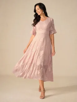 Women's Maxi Dress Cocktail Dress Wedding Guest Dress Semi Formal Dress A Line Dress Elegant Work Birthday Flutter Sleeve Wedding Guest Cocktail Party Formal Evening Regular Fit Solid Color Plain