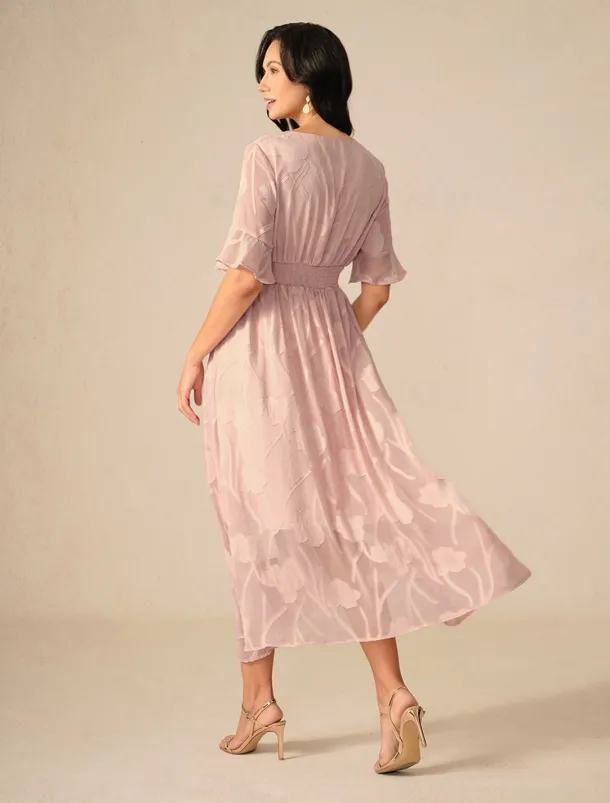 Women's Maxi Dress Cocktail Dress Wedding Guest Dress Semi Formal Dress A Line Dress Elegant Work Birthday Flutter Sleeve Wedding Guest Cocktail Party Formal Evening Regular Fit Solid Color Plain