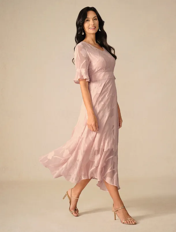 Women's Maxi Dress Cocktail Dress Wedding Guest Dress Semi Formal Dress A Line Dress Elegant Work Birthday Flutter Sleeve Wedding Guest Cocktail Party Formal Evening Regular Fit Solid Color Plain