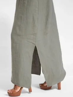 Women's Maxi Dress Cotton Linen Dresses Casual Dress Slip Dress Basic Casual Vacation Daily Regular Fit Plain Sleeveless Strap White Army Green Summer