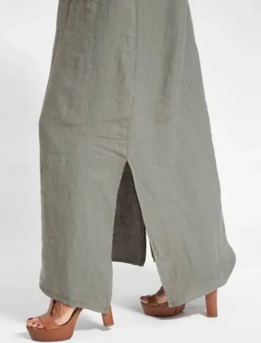 Women's Maxi Dress Cotton Linen Dresses Casual Dress Slip Dress Basic Casual Vacation Daily Regular Fit Plain Sleeveless Strap White Army Green Summer