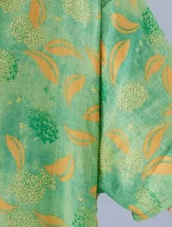 Women's Maxi Dress Cotton Linen Dresses Casual Dress Swing Dress Cotton Maxi Dress Basic Casual Vacation Daily Regular Fit Floral Short Sleeve Crew Neck Green Summer