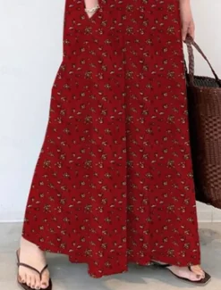 Women's Maxi Dress Cotton Linen Dresses Shirt Dress Elegant Vintage Stylish Vacation Party Daily Loose Fit Graphic Long Sleeve Shirt Collar Wine Royal Blue Green Spring Fall Winter