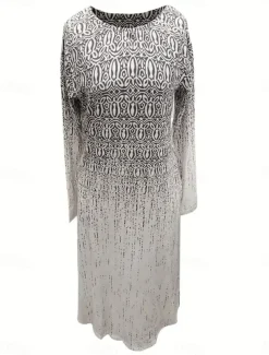 Women's Maxi Dress Ethnic Dress Print Dress Spring Dress Vintage Ethnic Tribal Outdoor Vacation Daily Regular Fit Floral Tribal Long Sleeve Crew Neck White Yellow Wine Blue Summer Spring Fall