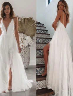 Women's Maxi Dress Graduation Dress Casual Dress A Line Dress Summer Dress Stylish Sexy Vacation Daily Date Regular Fit Plain Sleeveless V Neck White Summer