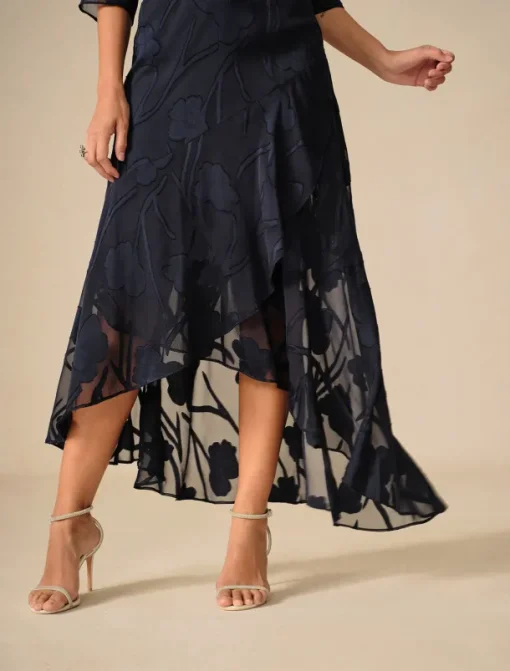 Women's Maxi Dress Ruffle Dress Elegant Wedding Wedding Guest Evening Party Floral Sleeveless U Neck Navy Blue Summer Spring