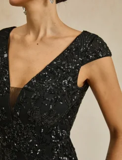 Women's Maxi Dress Trumpet Mermaid Dress Elegant Party Formal Party Evening Party Regular Fit Solid Color Sleeveless V Neck Black Spring Fall Winter