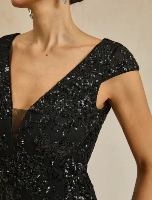 Women's Maxi Dress Trumpet Mermaid Dress Elegant Party Formal Party Evening Party Regular Fit Solid Color Sleeveless V Neck Black Spring Fall Winter