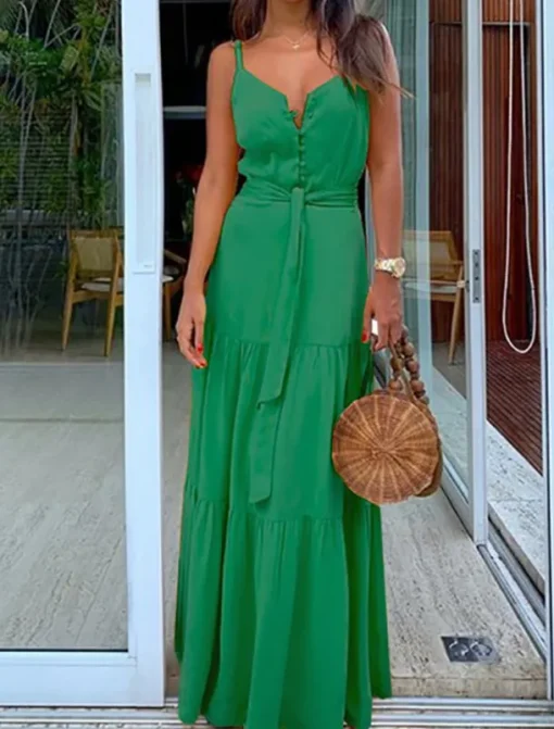 Women's Maxi long Dress Maxi Dress White Dress Graduation Dress Summer Dress Elegant Modern Wedding Party Daily Slim Pure Color Sleeveless Spaghetti Strap White Yellow Red Blue Summer Spring